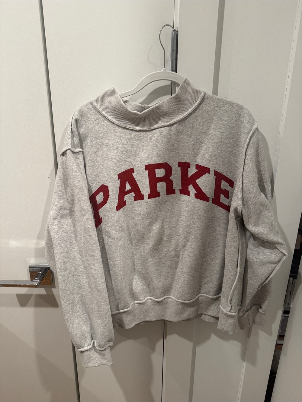 PARKE x SET Active reversible Grey Sweatshirt with Red Lettering